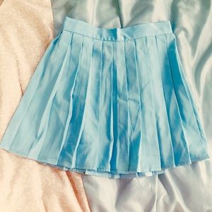 Blue aqua pleated skirt hug sunshine